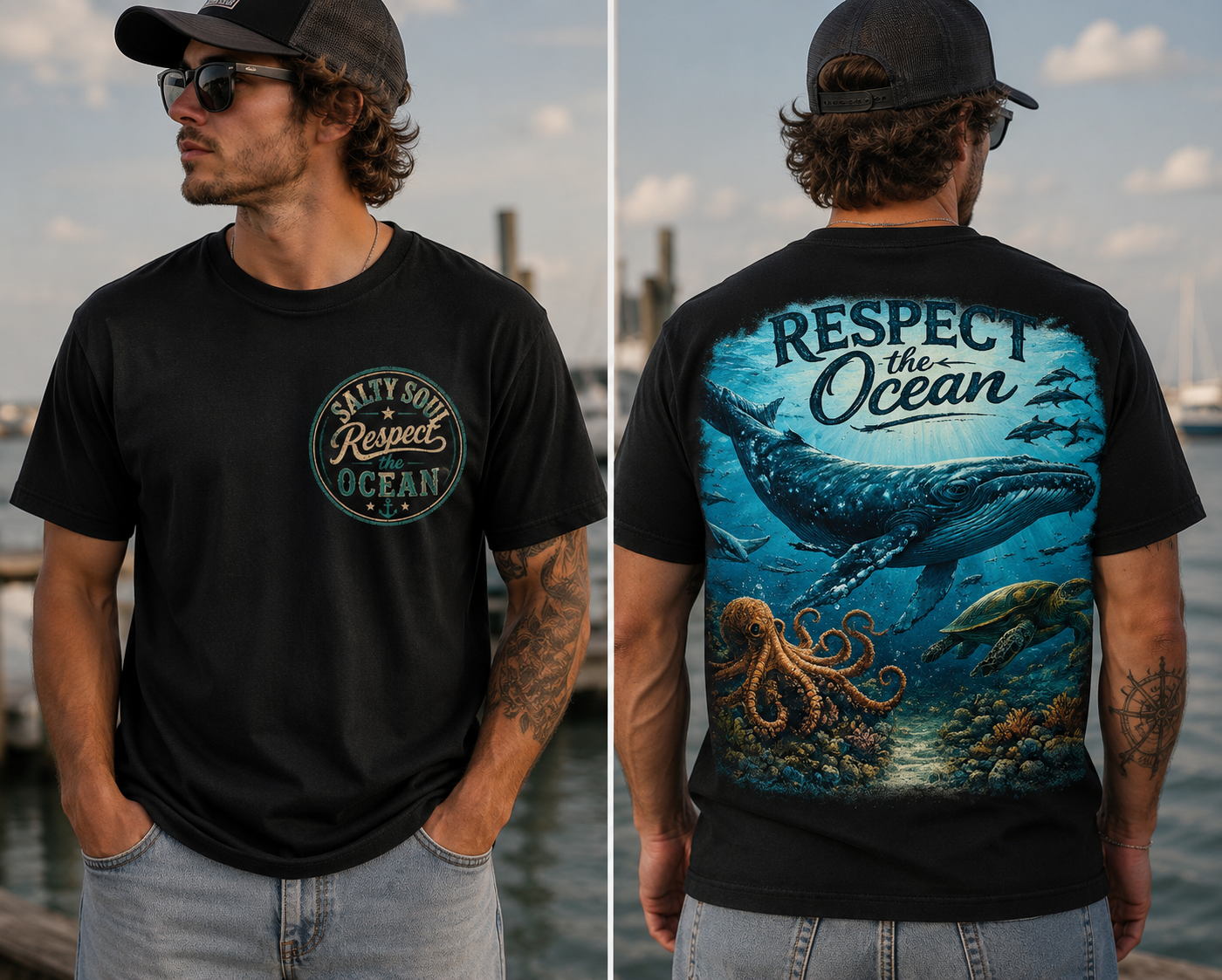 Respect the Ocean T-Shirt — Coastal Salty Soul Graphic Tee