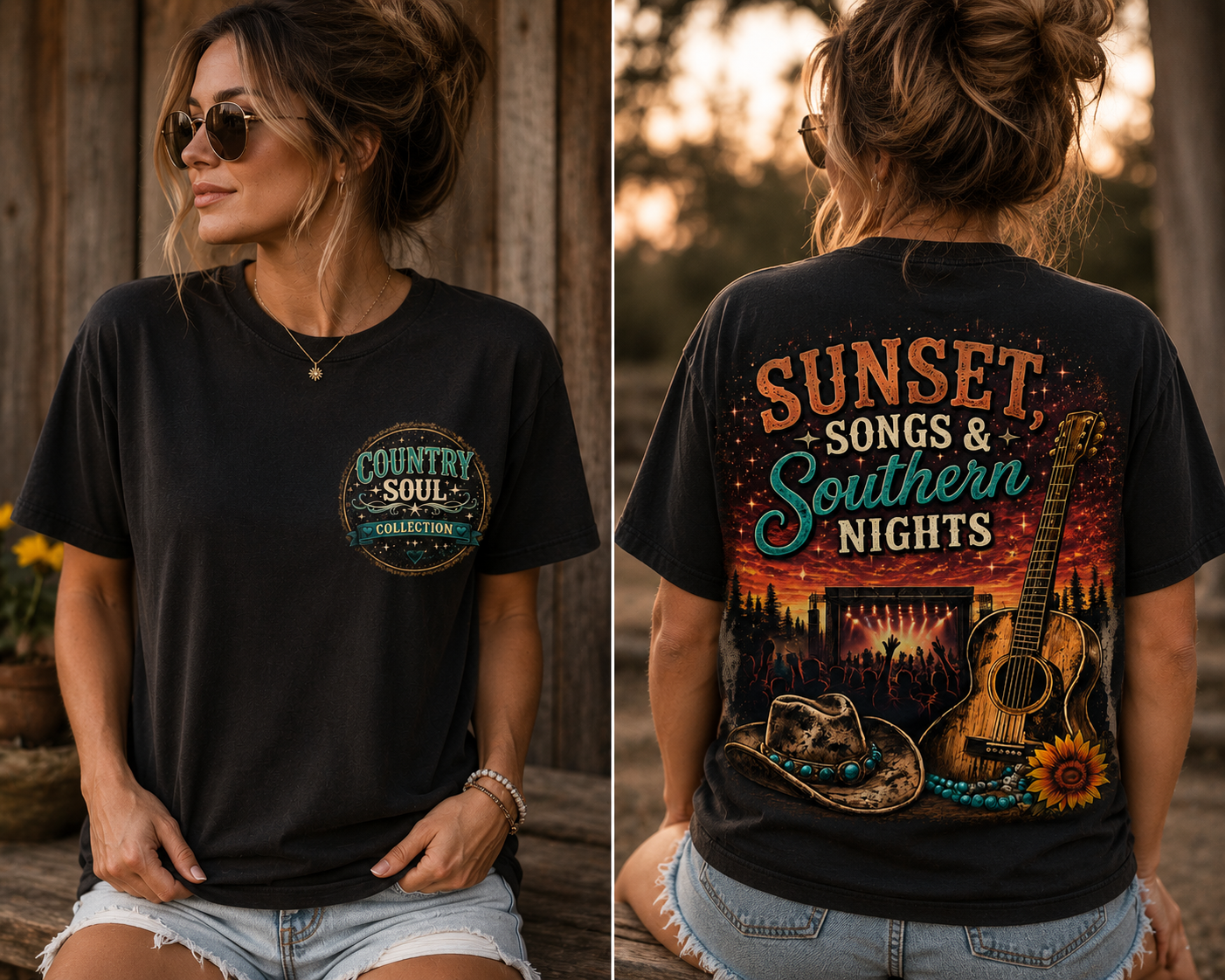 Country Soul Logo T-Shirt — Vintage Rustic Chest Pocket Tee