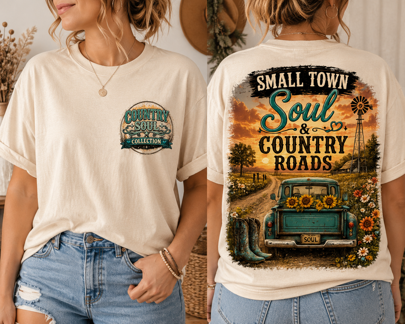 Country Soul Collection T-Shirt — Vintage Distressed Logo Tee