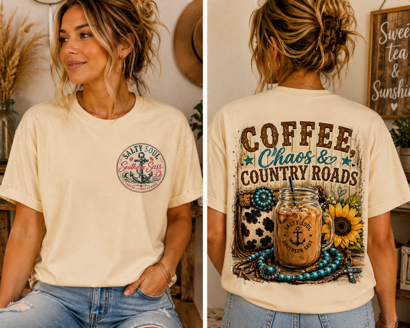Salty Soul Coastal Anchor T‑Shirt