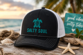 Turtle Logo Trucker Cap — 'Salty Soul' Embroidered Snapback