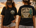 T-Shirt — 'Sweet Tea & Sarcasm' Vintage Floral Pocket Graphic