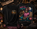 Adventure Camper T-Shirt — Mini Retro Camp Graphic (Halloween Skeleton 'Salty After Dark')