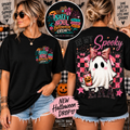 Salty Soul Spooky Vibes Club Vintage Beach Tee — Spooky Vibes Palm Sunset T-Shirt