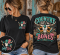 T-Shirt — Salty Soul Southern Sass Floral Bull Skull Graphic Tee