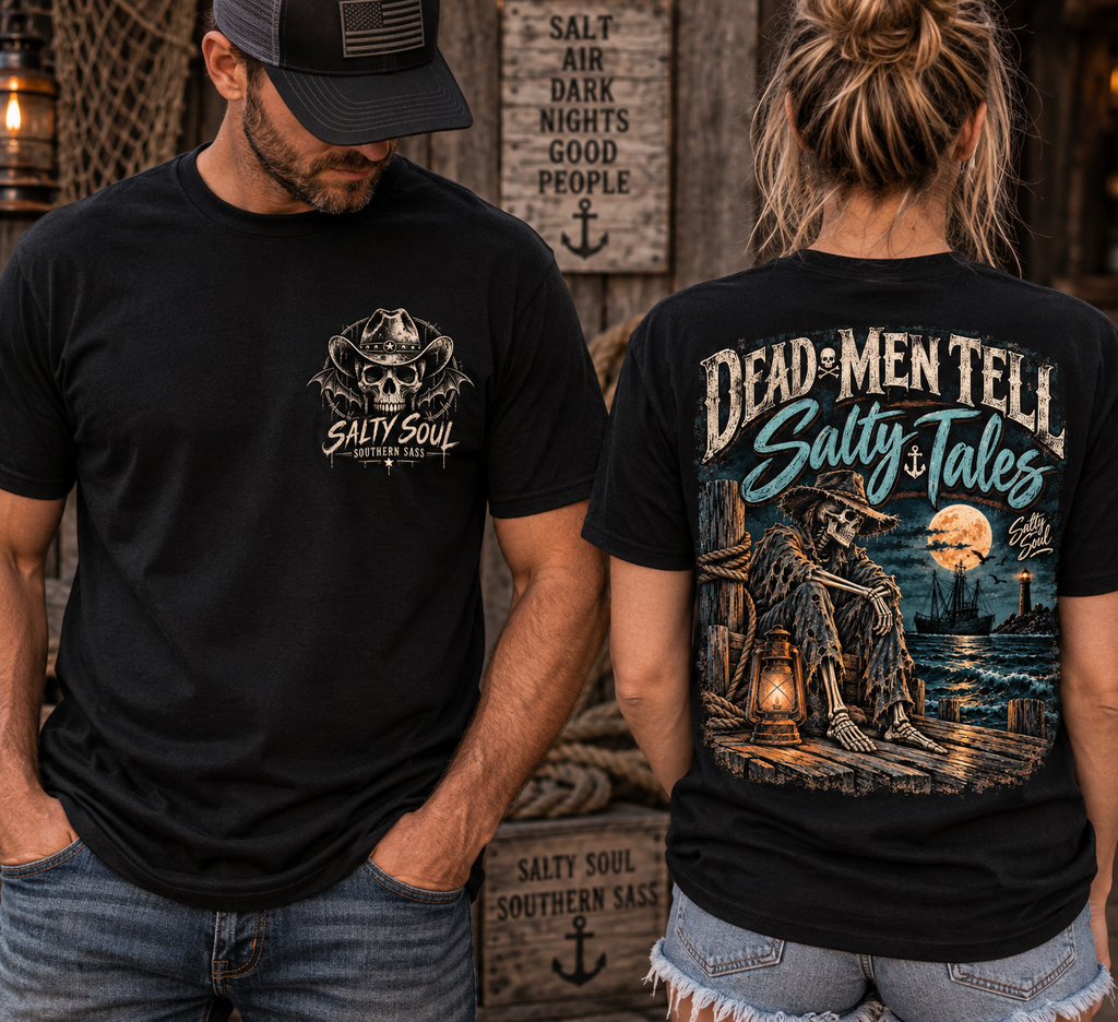 Salty Soul Pocket Tee — Deam Men Tell Skull Chest Graphic T-Shirt