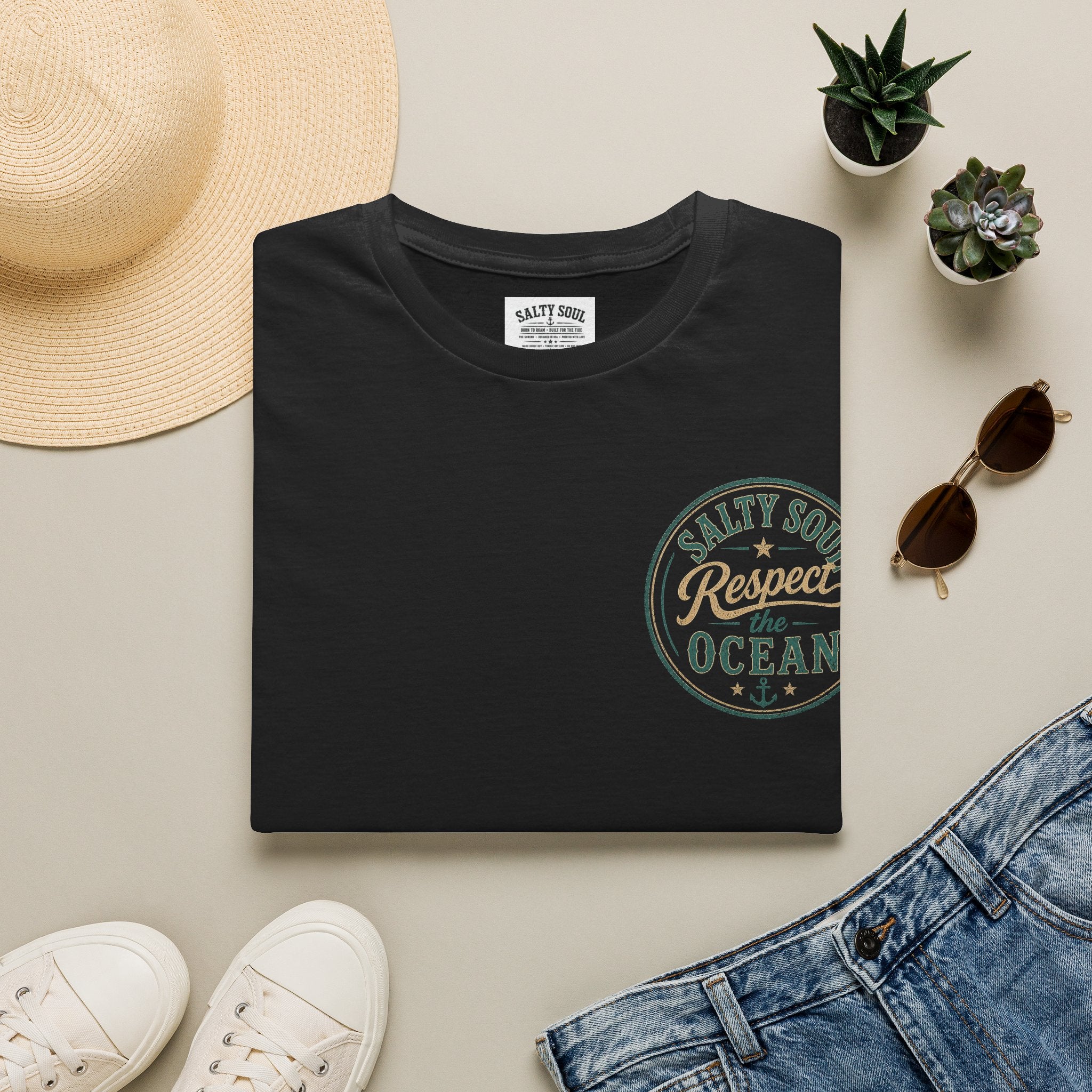 Respect the Ocean T-Shirt — Coastal Salty Soul Graphic Tee