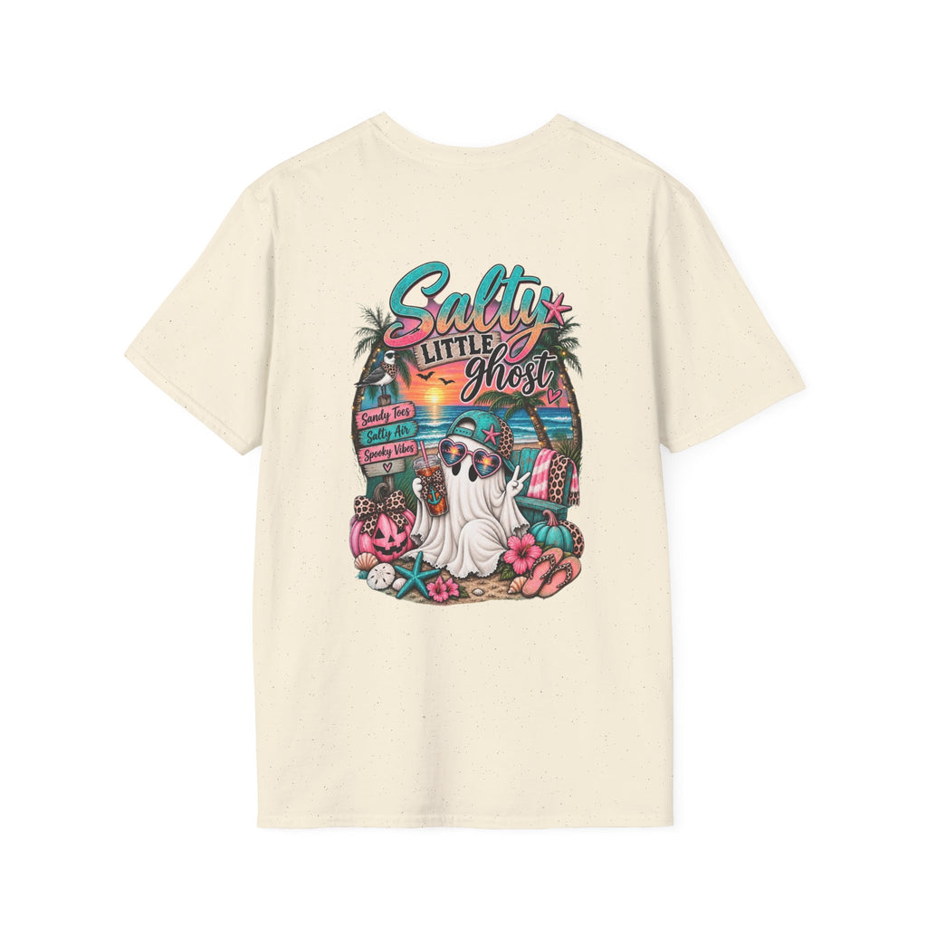 Halloween Crewneck T-Shirt – Spooky Cactus Pumpkin Desert Floral "Salty Soul" Design