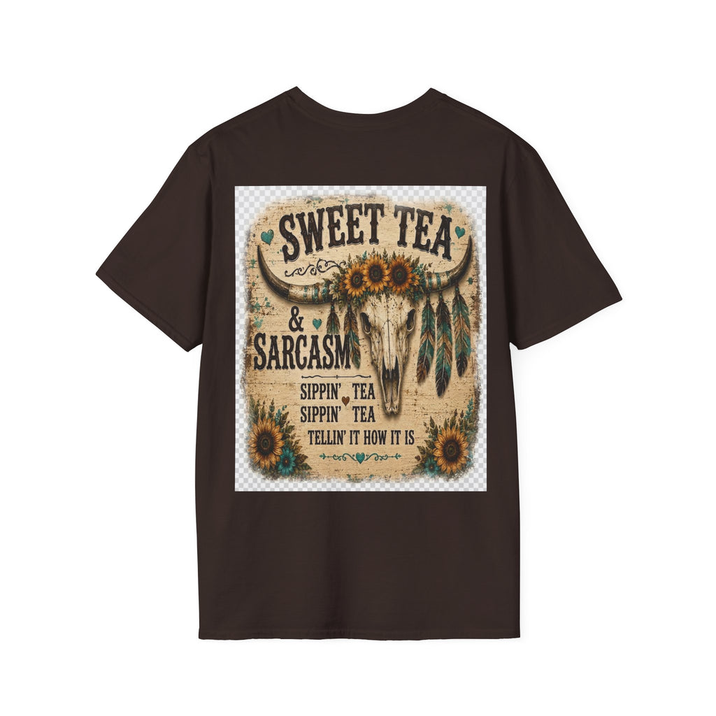 T-Shirt — 'Sweet Tea & Sarcasm' Southern Vintage Graphic Tee
