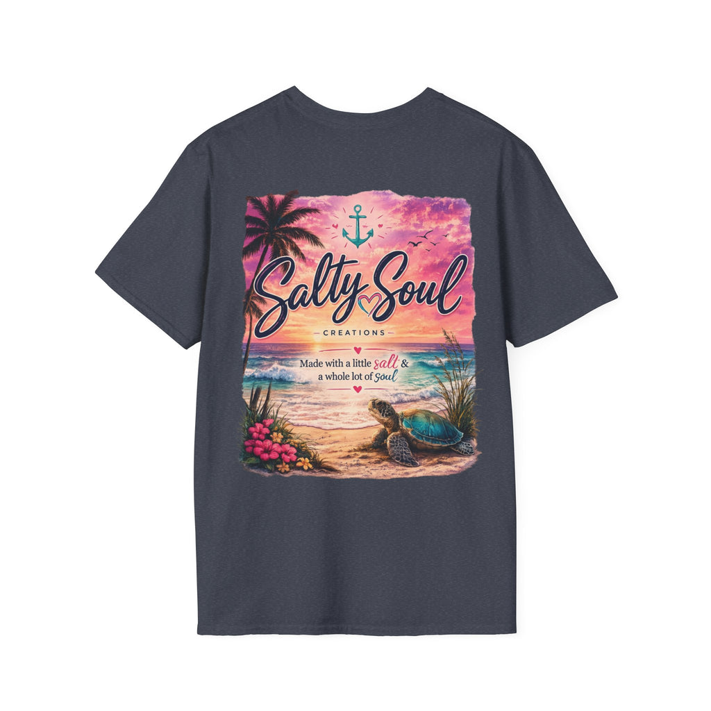 Salty Soul Beach T-Shirt — Palm Tree Coastal Graphic Tee