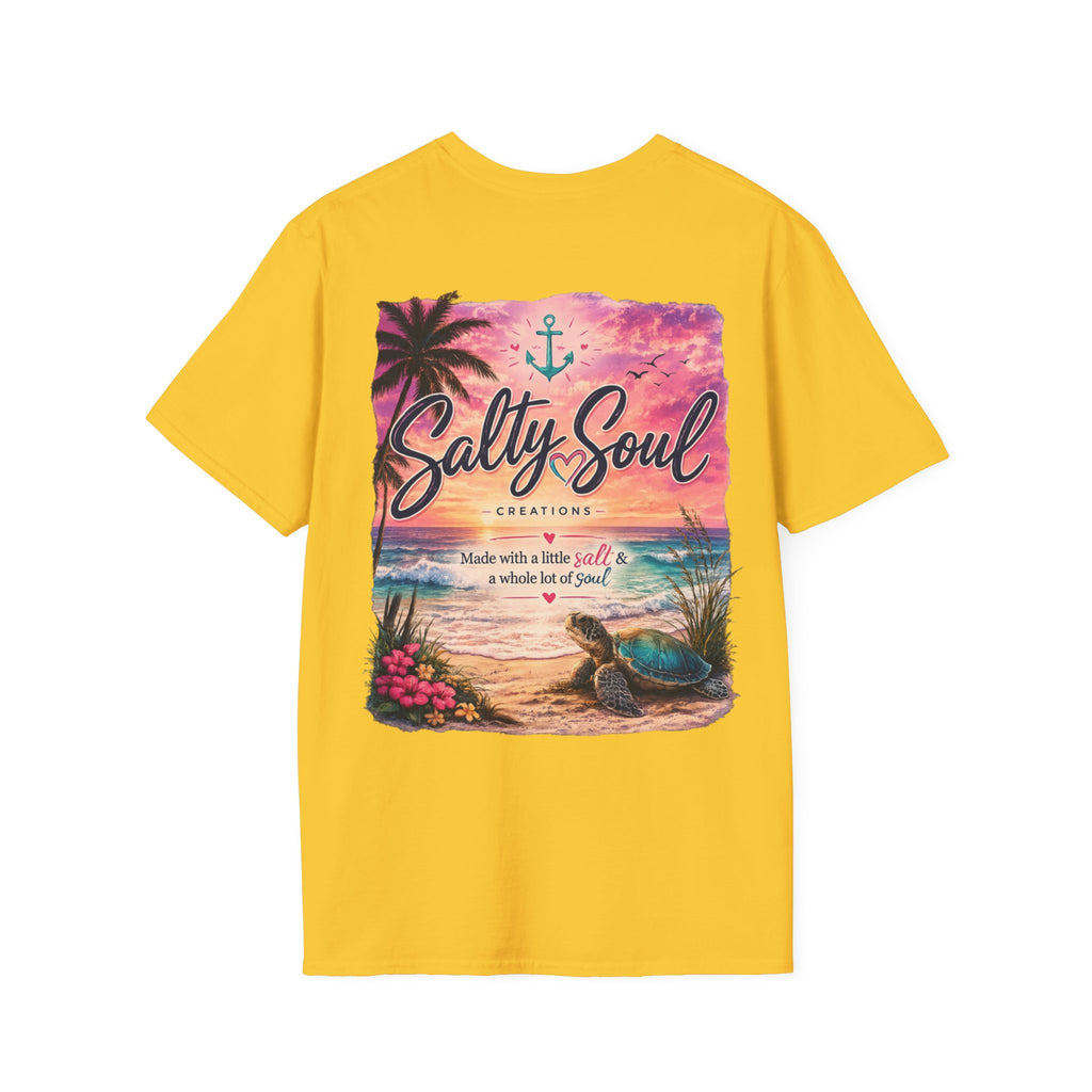 Salty Soul Beach T-Shirt — Palm Tree Coastal Graphic Tee