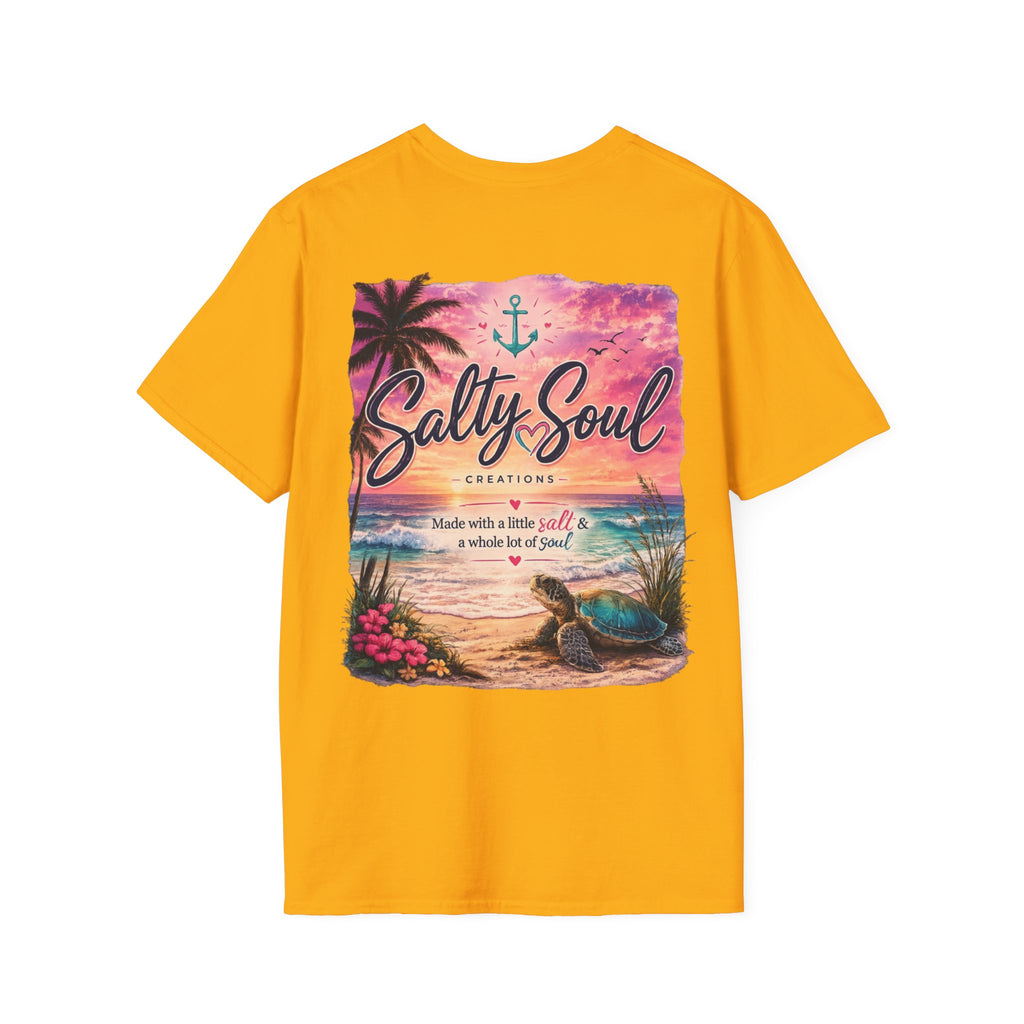 Salty Soul Beach T-Shirt — Palm Tree Coastal Graphic Tee