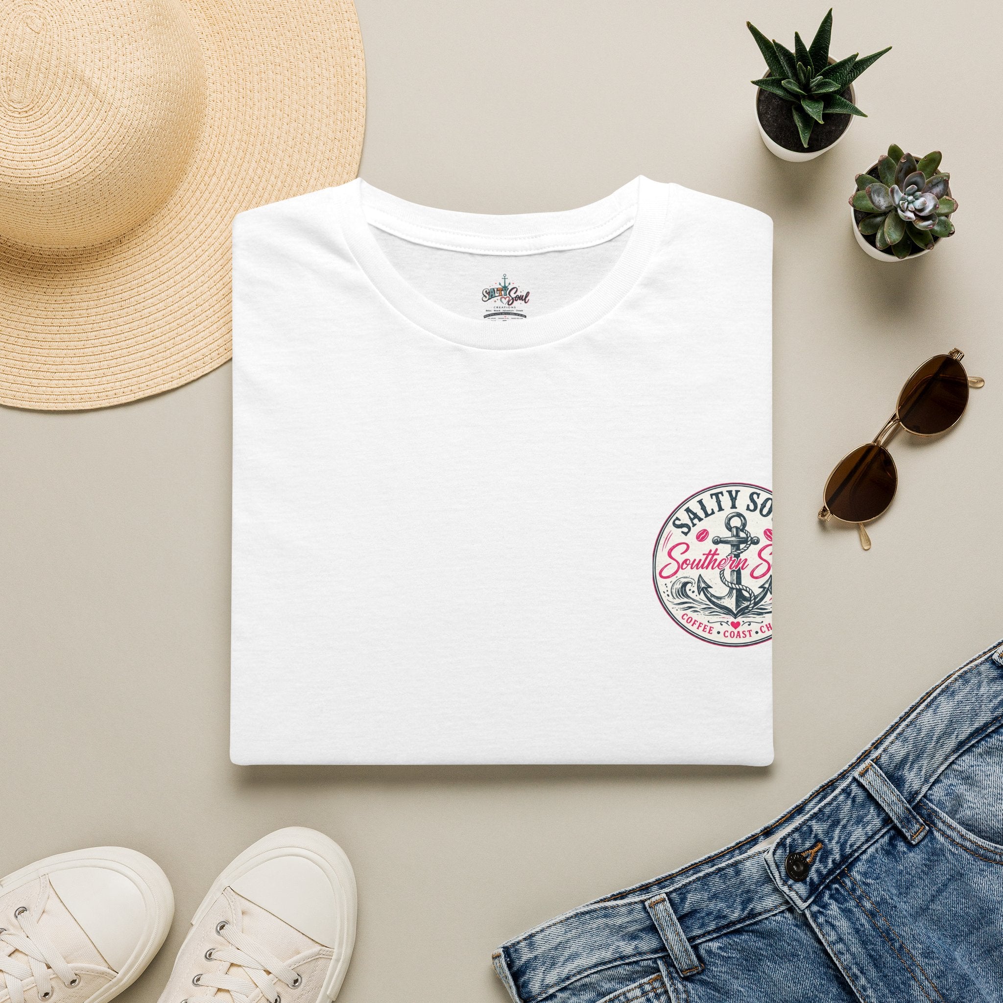 Beach Vibes T-Shirt — “Salty Soul” Anchor Graphic