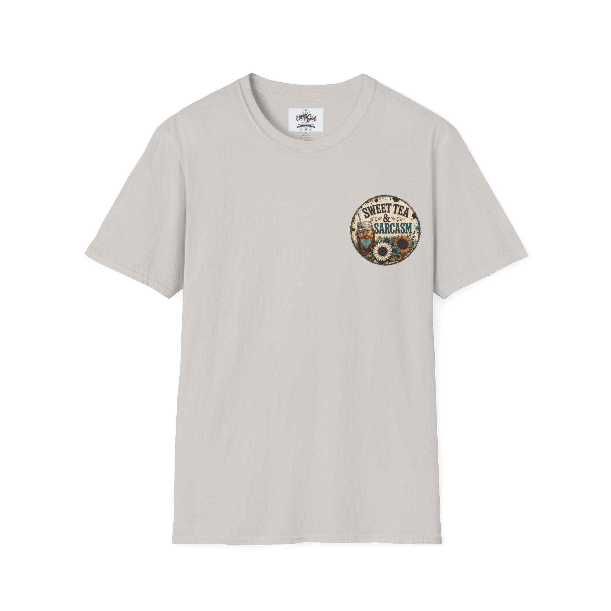 T-Shirt — “Sweet Tea & Sarcasm” Vintage Floral Pocket Graphic