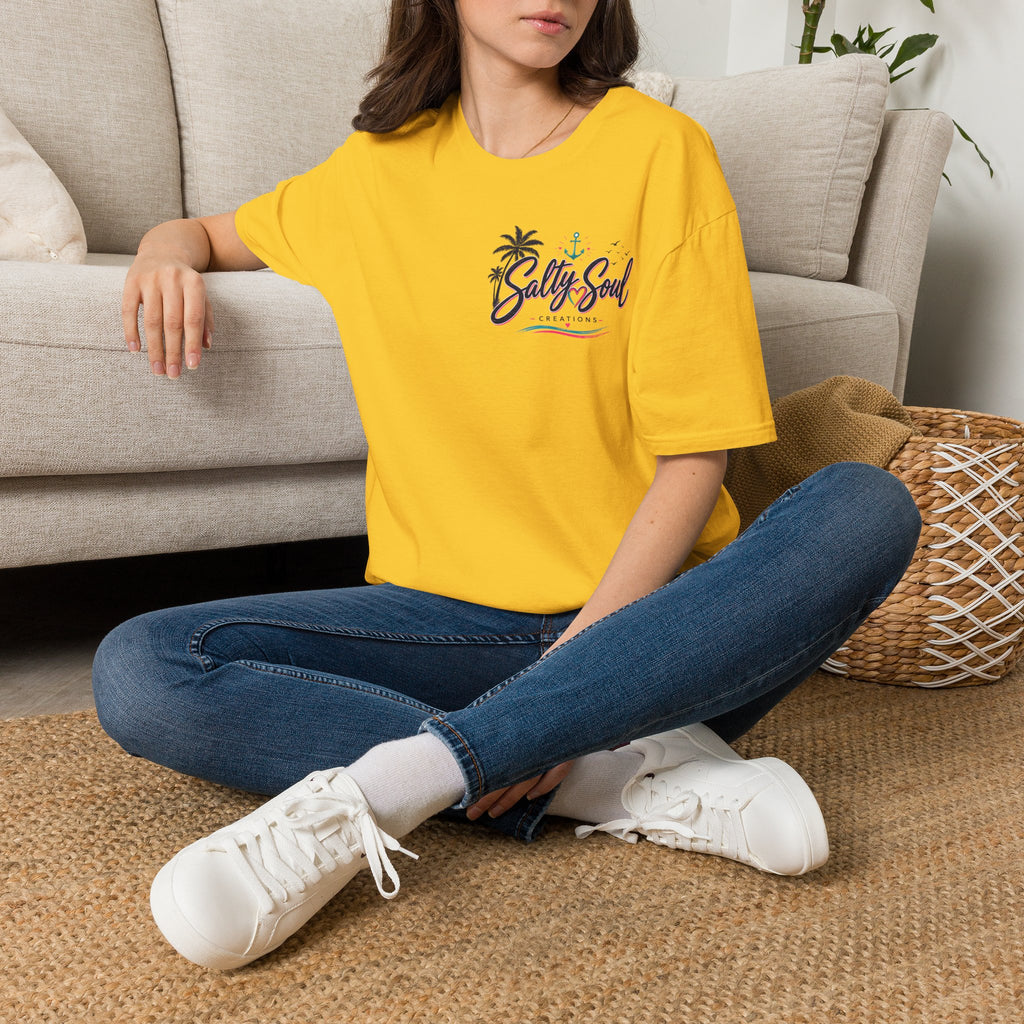 Salty Soul Beach T-Shirt — Palm Tree Coastal Graphic Tee