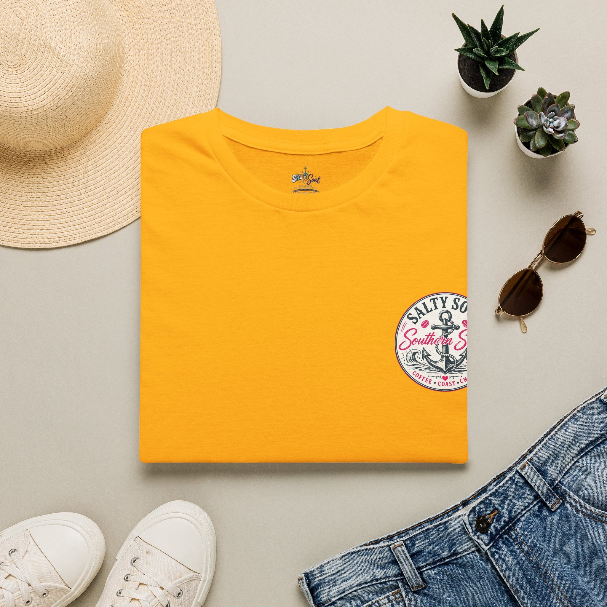 Beach Vibes T-Shirt — “Salty Soul” Anchor Graphic