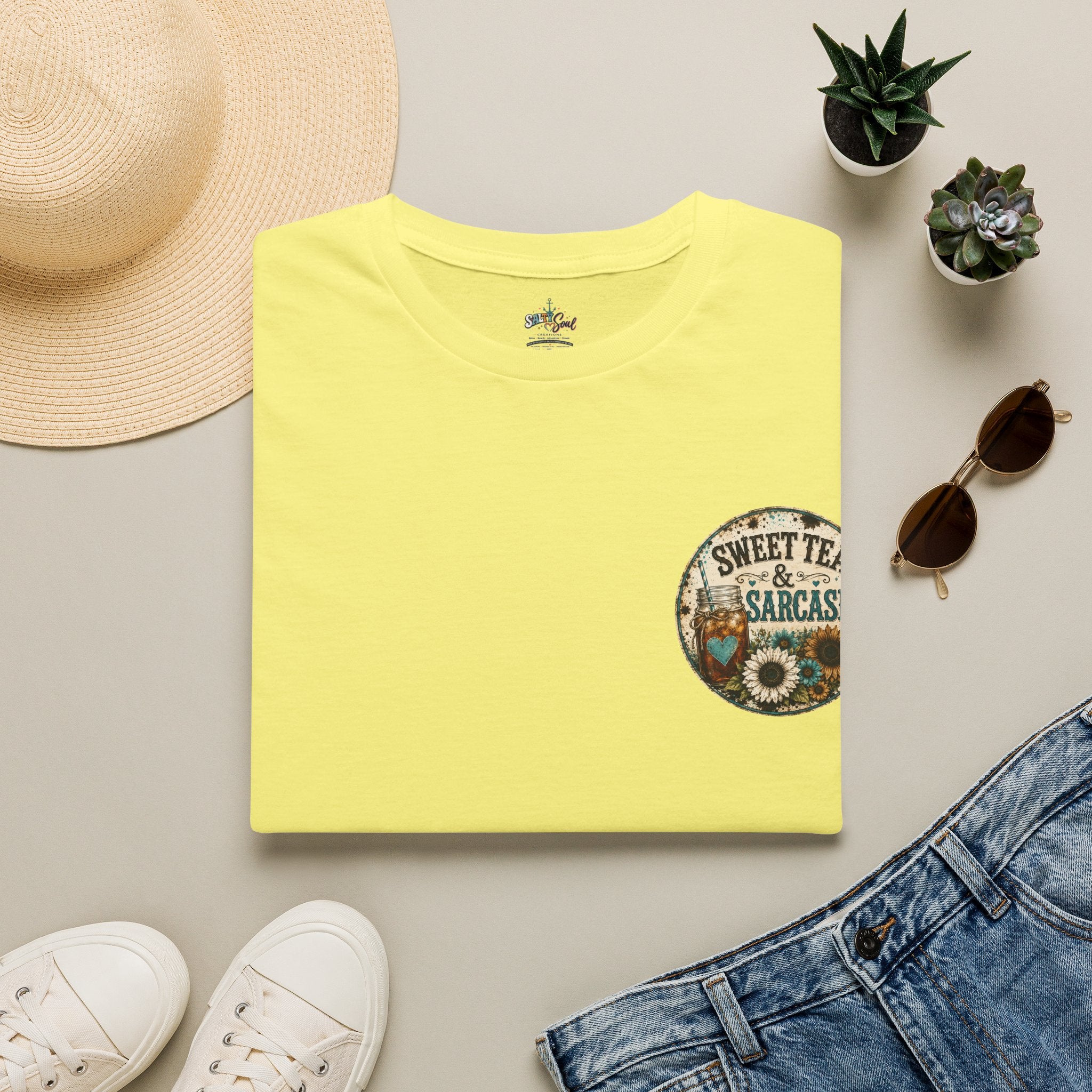 T-Shirt — 'Sweet Tea & Sarcasm' Vintage Floral Graphic