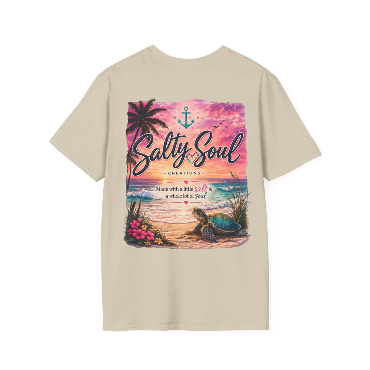 Salty Soul Beach T-Shirt — Palm Tree Coastal Graphic Tee