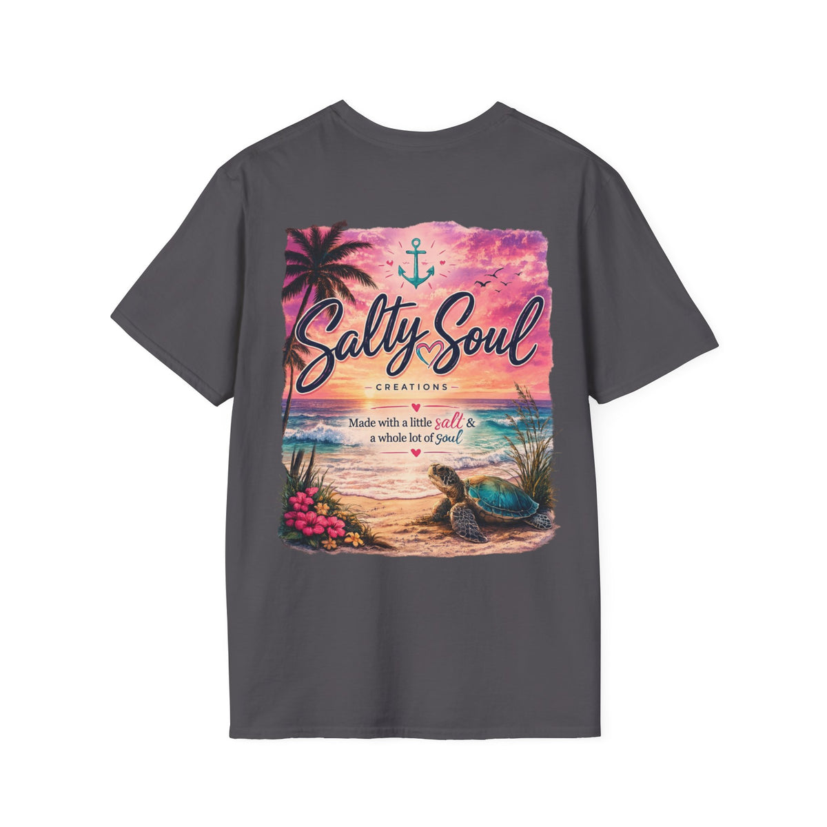 Salty Soul Beach T-Shirt — Palm Tree Coastal Graphic Tee