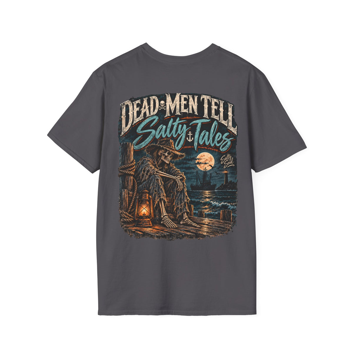 Salty Soul Pocket Tee — Deam Men Tell Skull Chest Graphic T-Shirt