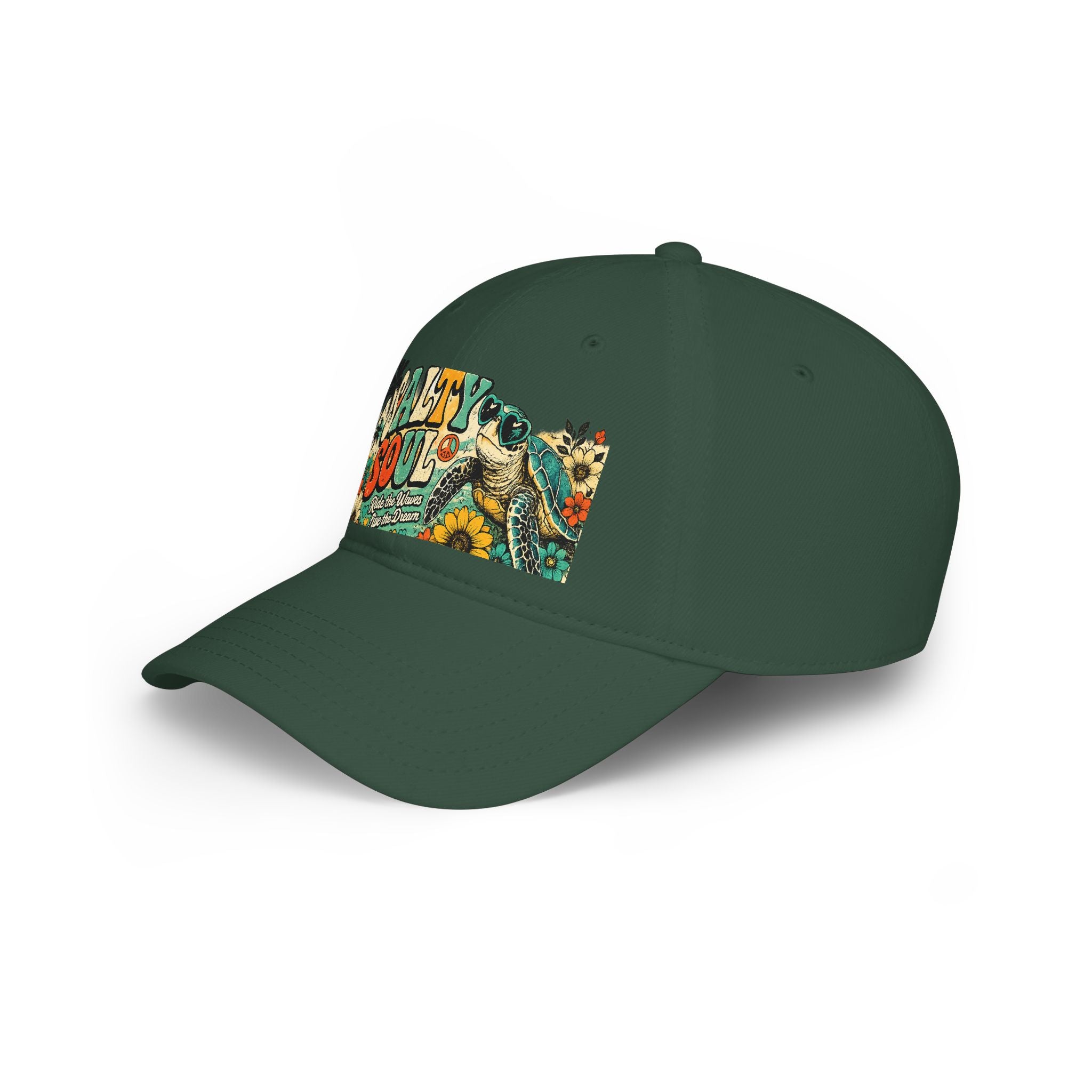 Salty Soul Turtle Baseball Cap – Retro Beach Vibe Sun Hat