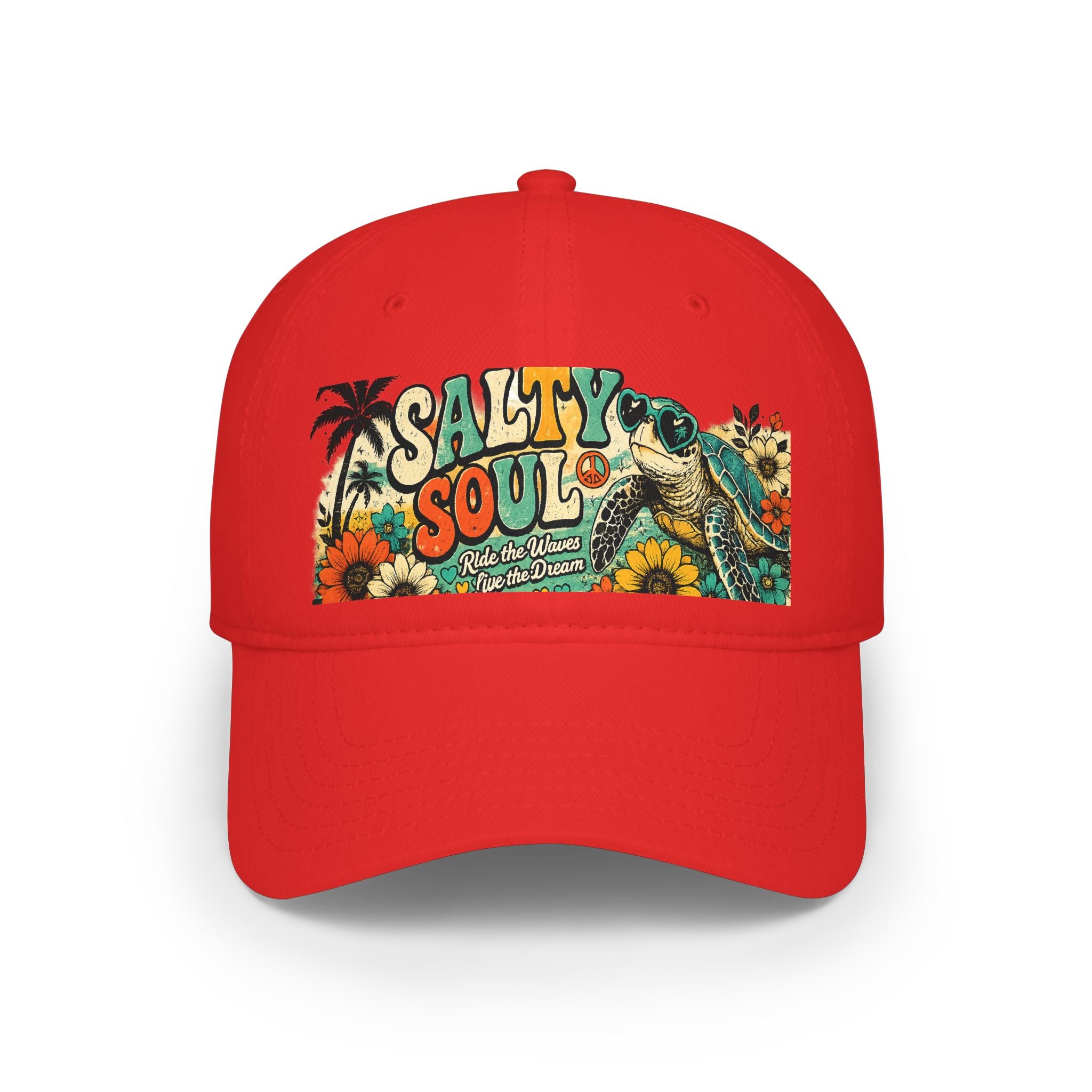 Salty Soul Turtle Baseball Cap – Retro Beach Vibe Sun Hat