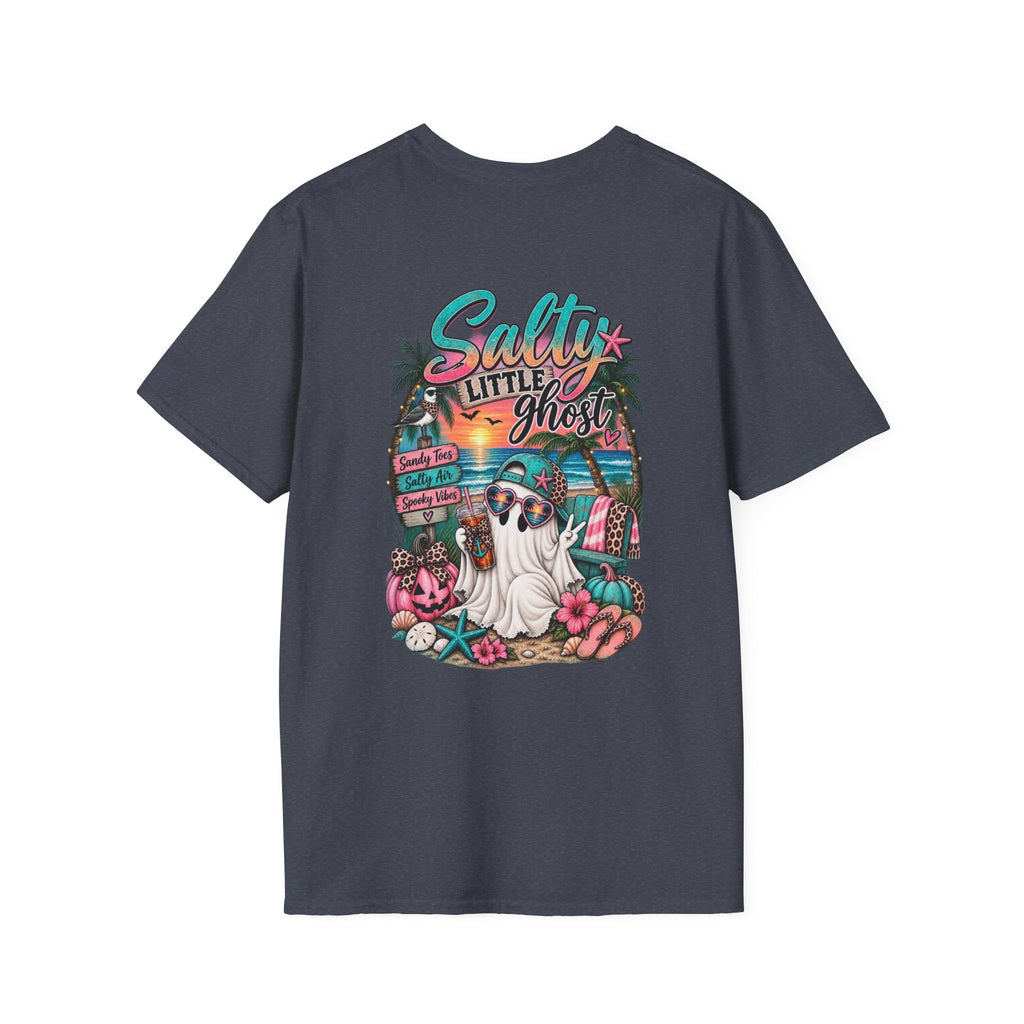 Halloween Crewneck T-Shirt – Spooky Cactus Pumpkin Desert Floral "Salty Soul" Design