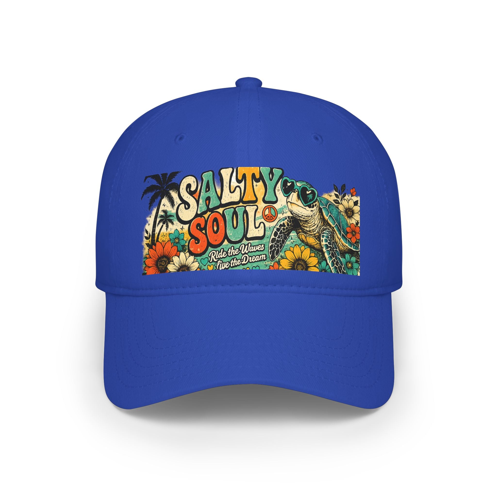Salty Soul Turtle Baseball Cap – Retro Beach Vibe Sun Hat