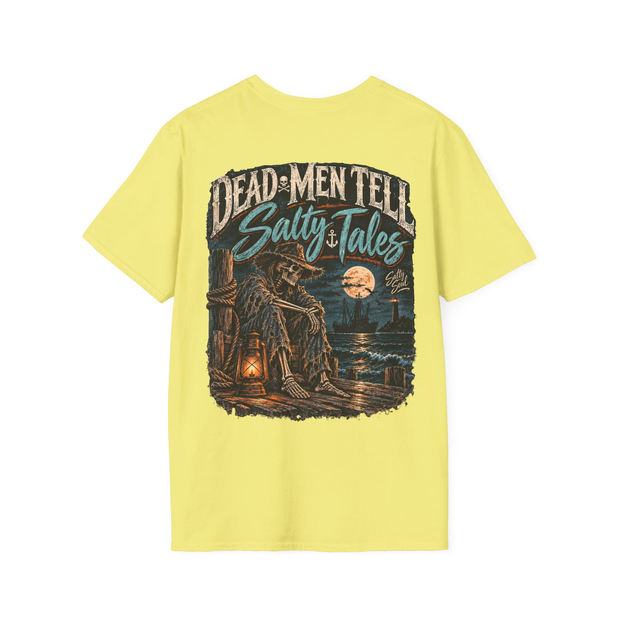 Salty Soul Pocket Tee — Deam Men Tell Skull Chest Graphic T-Shirt