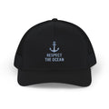 Respect the Ocean Snapback Trucker Cap — Anchor Embroidered Beach Hat
