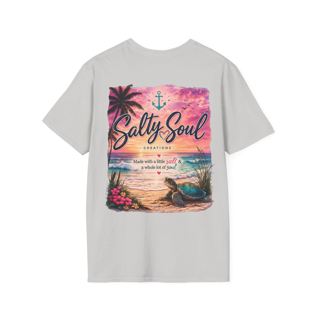 Salty Soul Beach T-Shirt — Palm Tree Coastal Graphic Tee