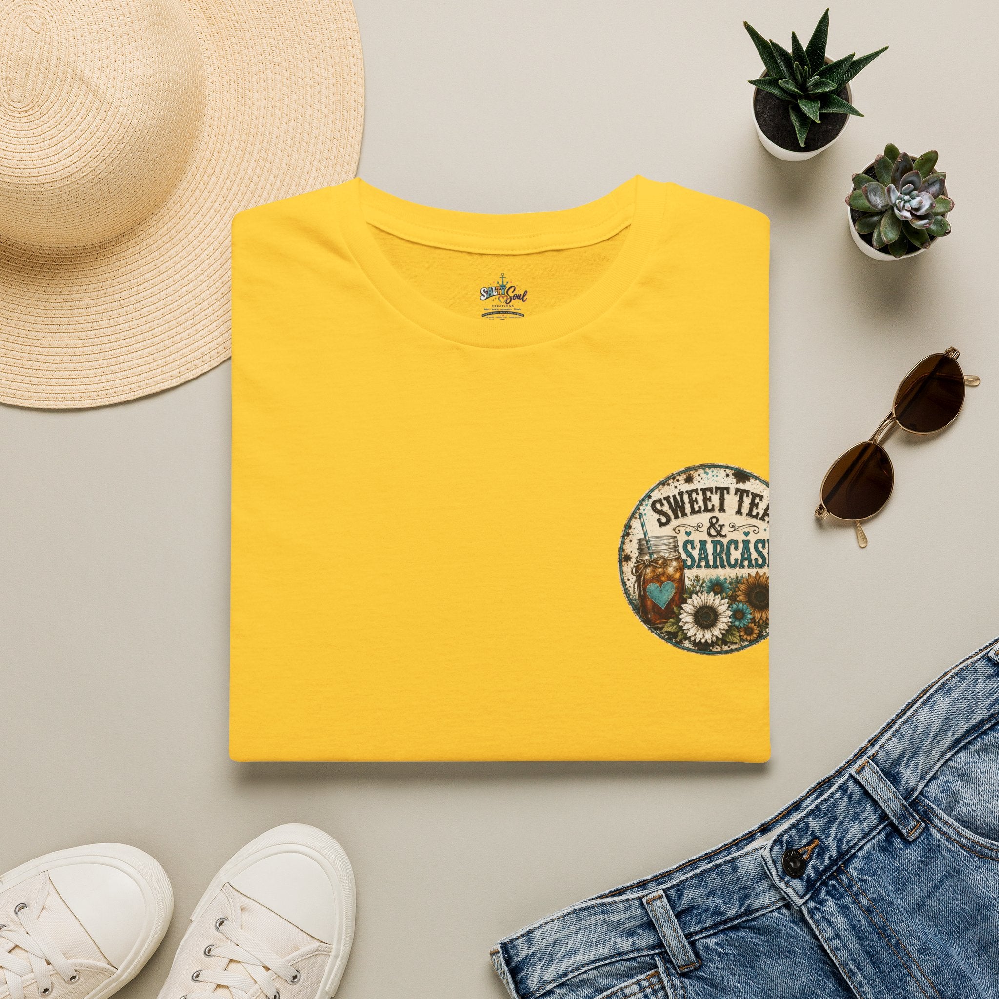 T-Shirt — 'Sweet Tea & Sarcasm' Vintage Floral Graphic