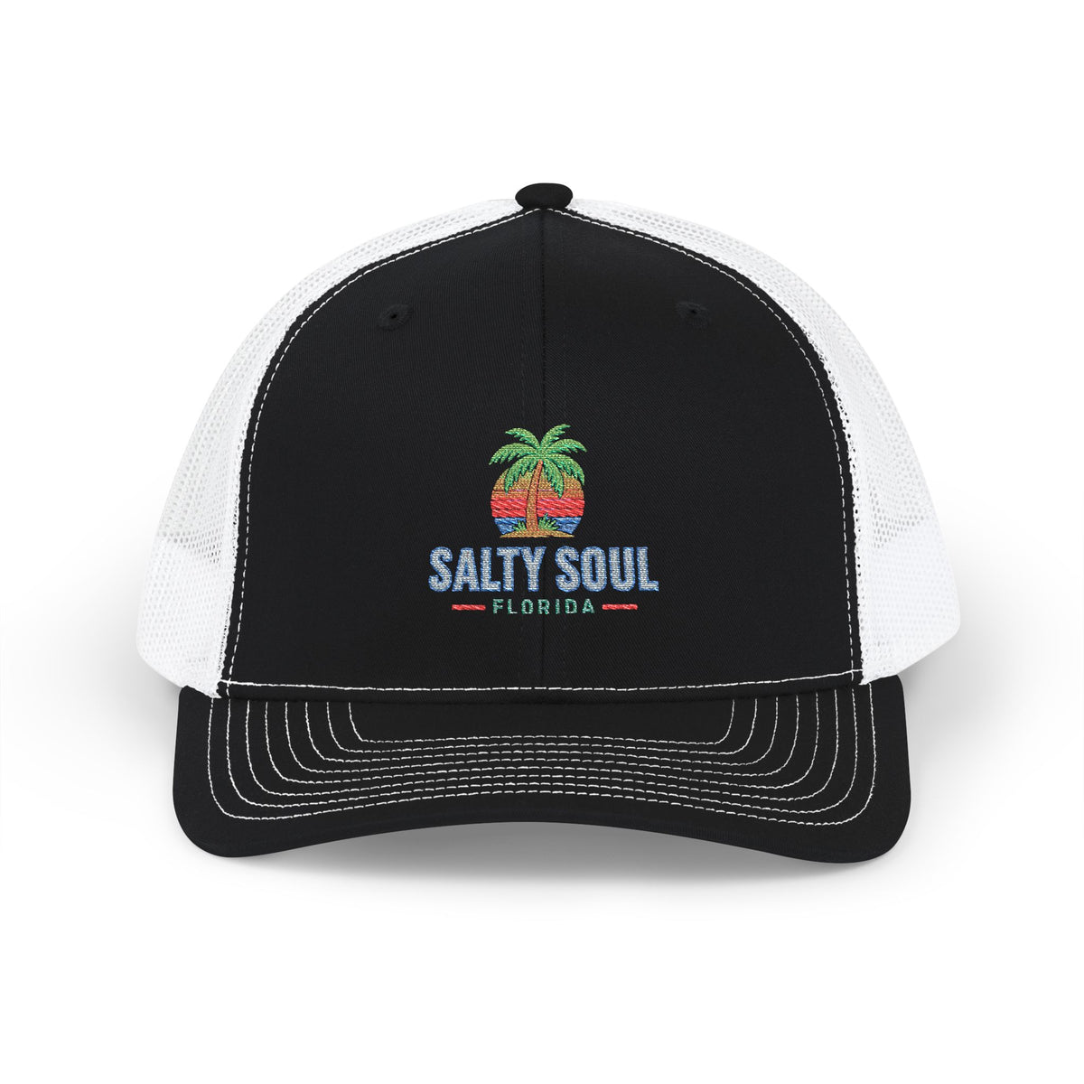 Salty Soul Trucker Cap – Retro Palm Beach Snapback Hat