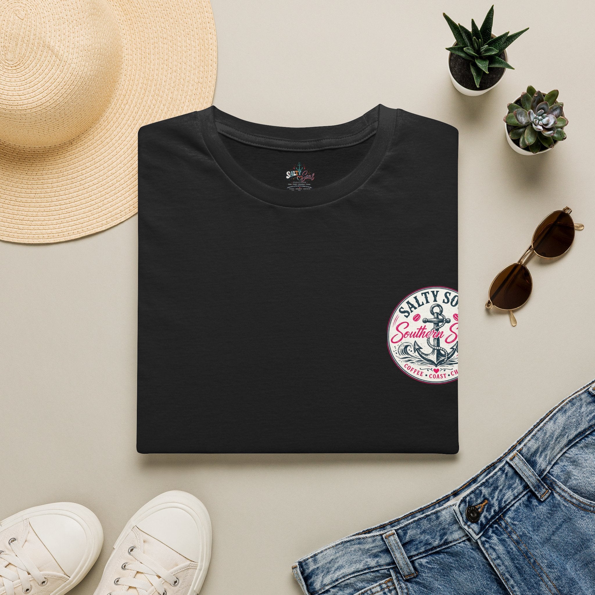 Beach Vibes T-Shirt — “Salty Soul” Anchor Graphic