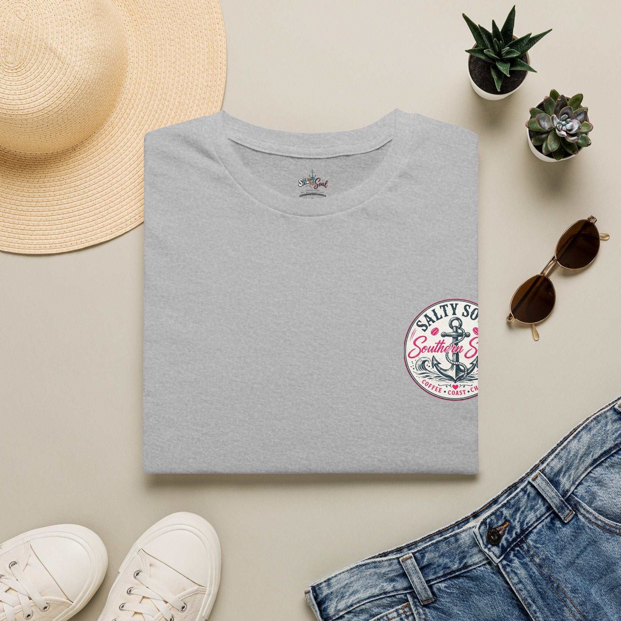 Beach Vibes T-Shirt — “Salty Soul” Anchor Graphic