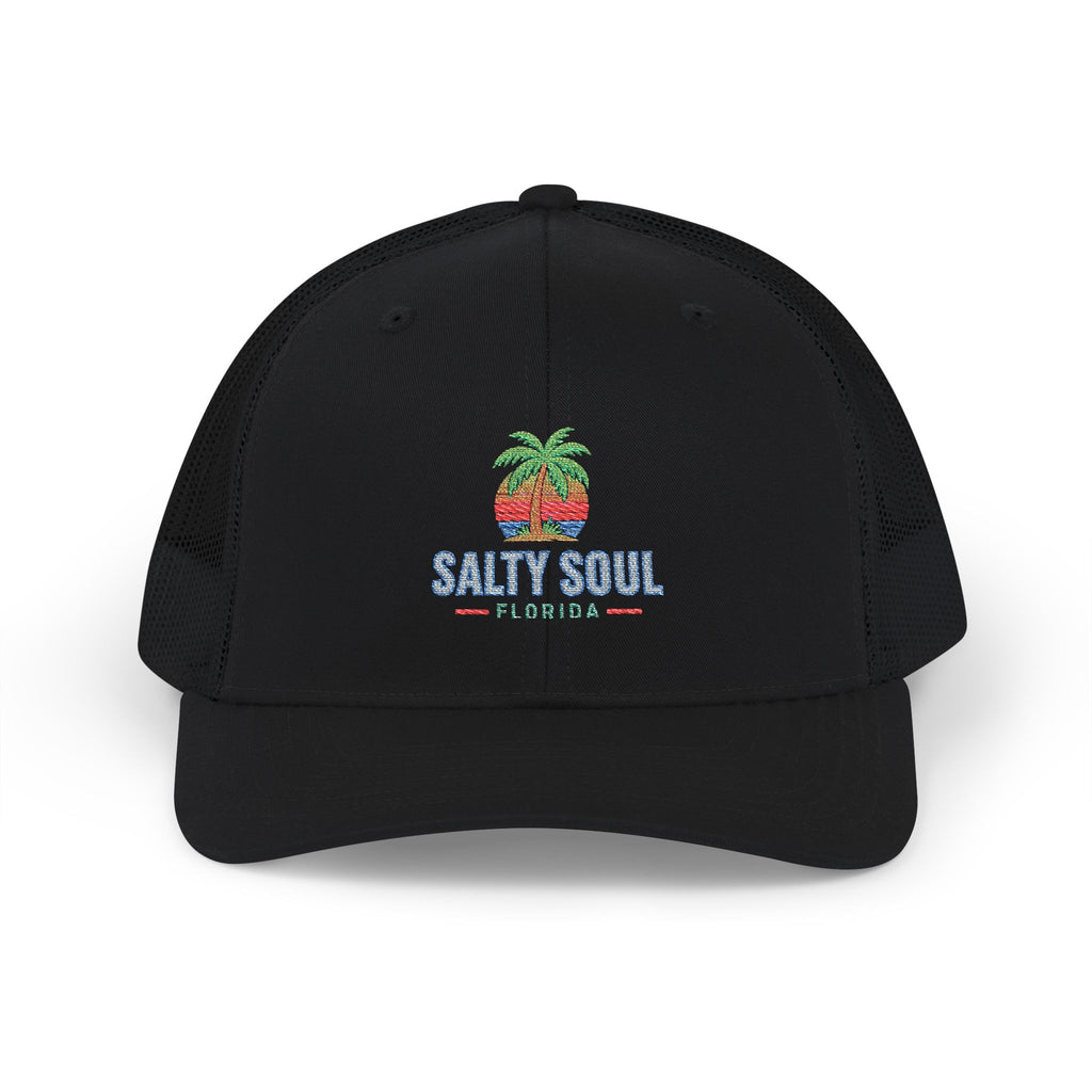 Salty Soul Trucker Cap – Retro Palm Beach Snapback Hat