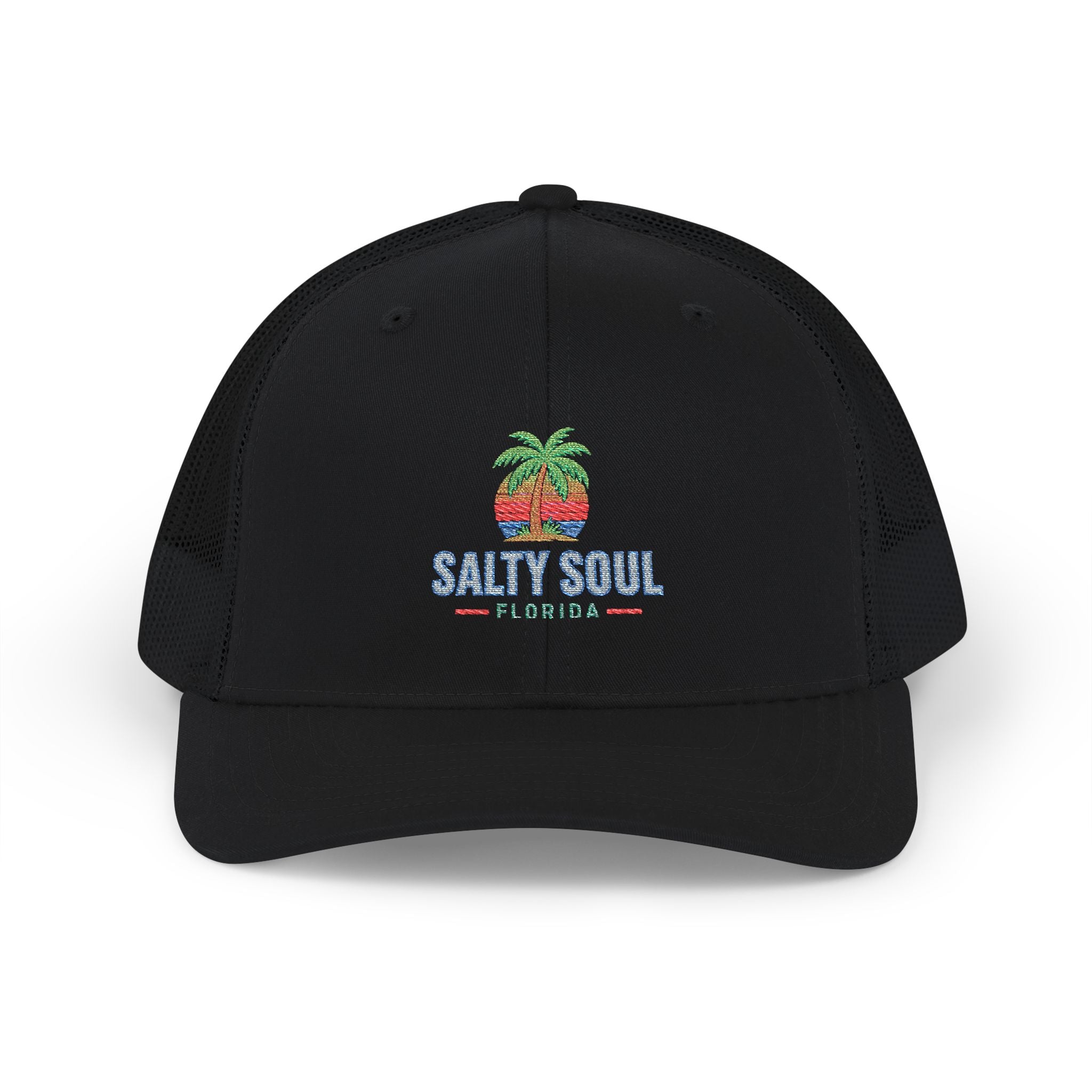 Salty Soul Trucker Cap – Retro Palm Beach Snapback Hat