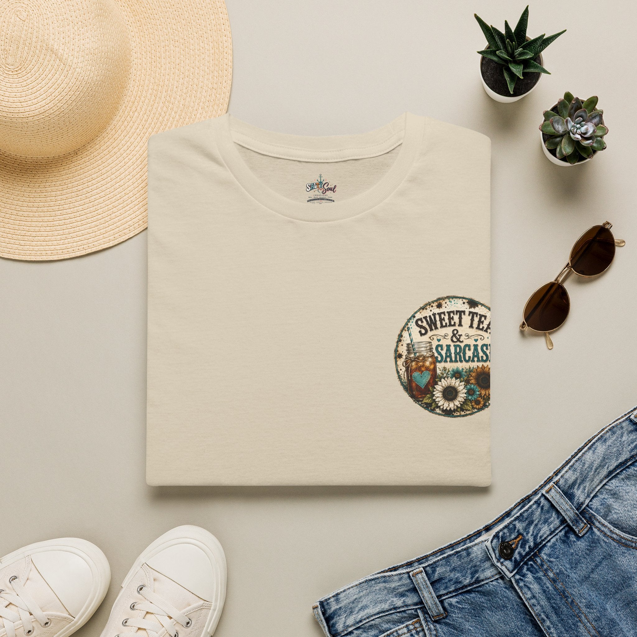 T-Shirt — Sweet Tea & Sarcasm Vintage Pocket Graphic