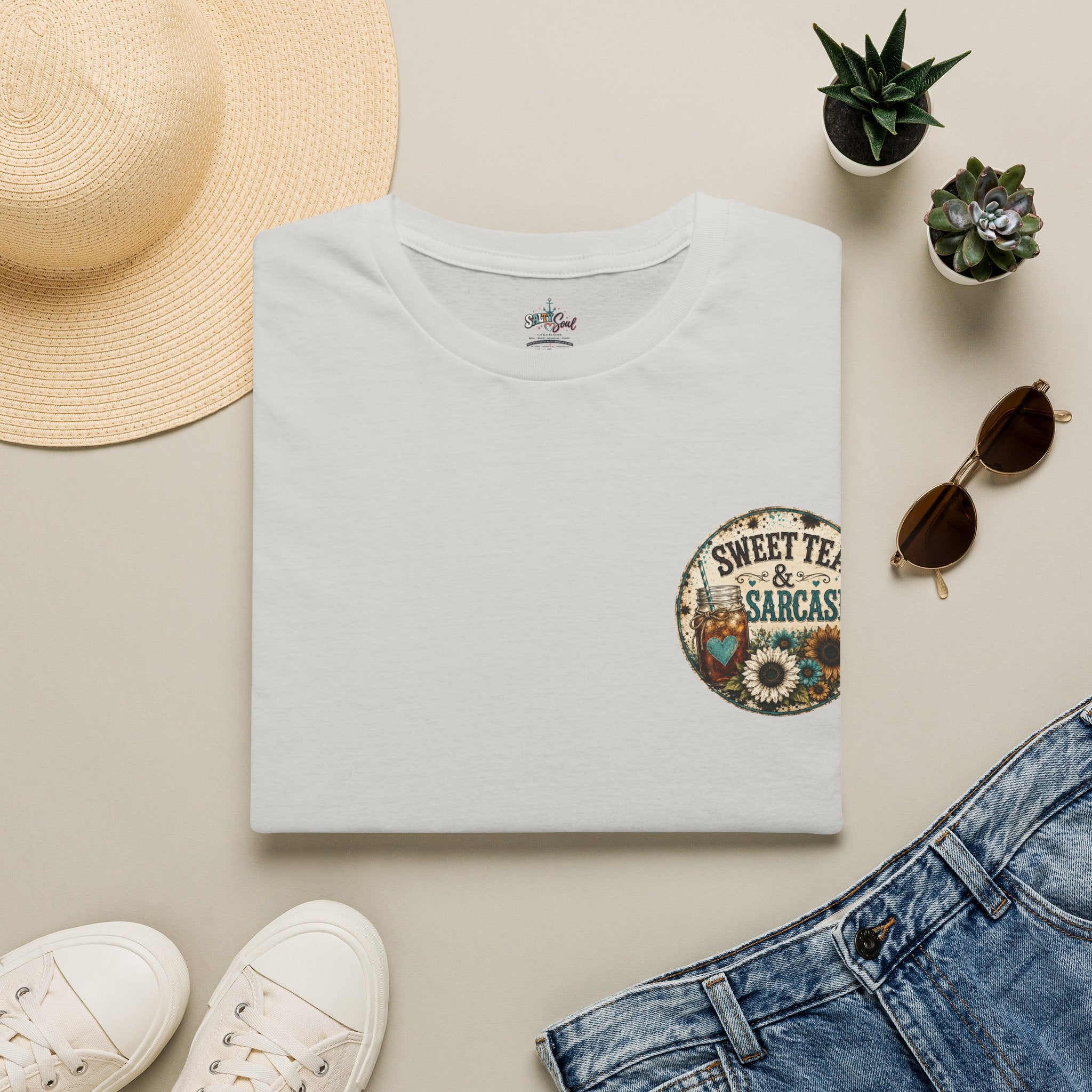 T-Shirt — Sweet Tea & Sarcasm Vintage Pocket Graphic