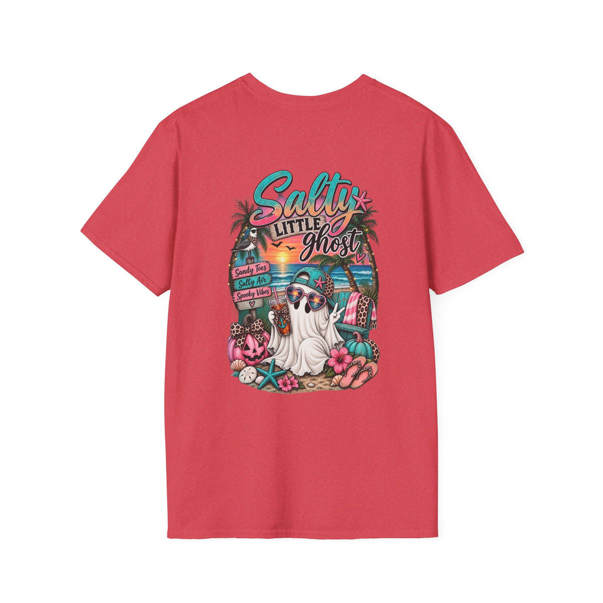 Halloween Crewneck T-Shirt – Spooky Cactus Pumpkin Desert Floral "Salty Soul" Design