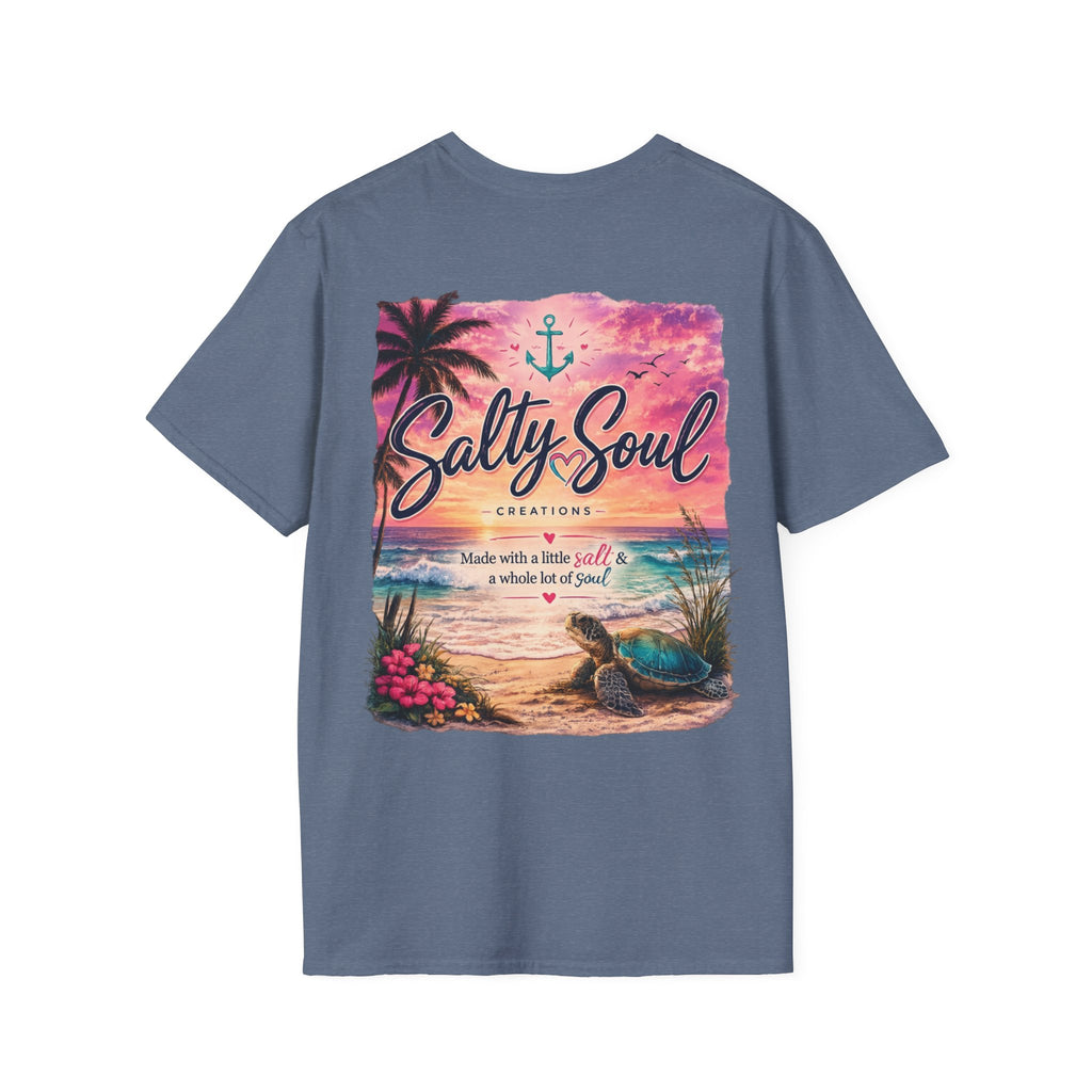 Salty Soul Beach T-Shirt — Palm Tree Coastal Graphic Tee