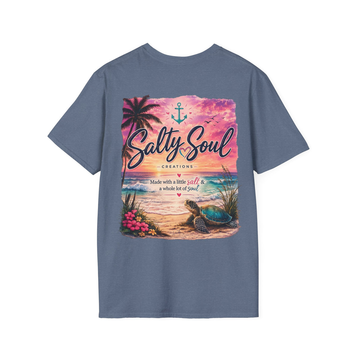 Salty Soul Beach T-Shirt — Palm Tree Coastal Graphic Tee