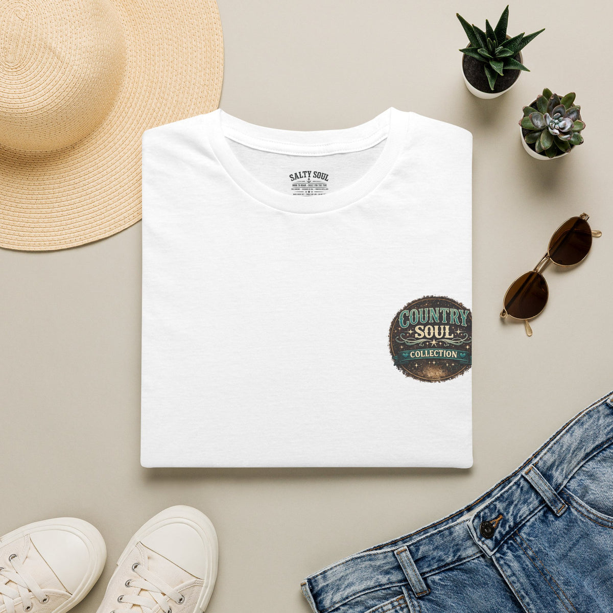 Country Soul Logo T-Shirt — Vintage Rustic Chest Pocket Tee