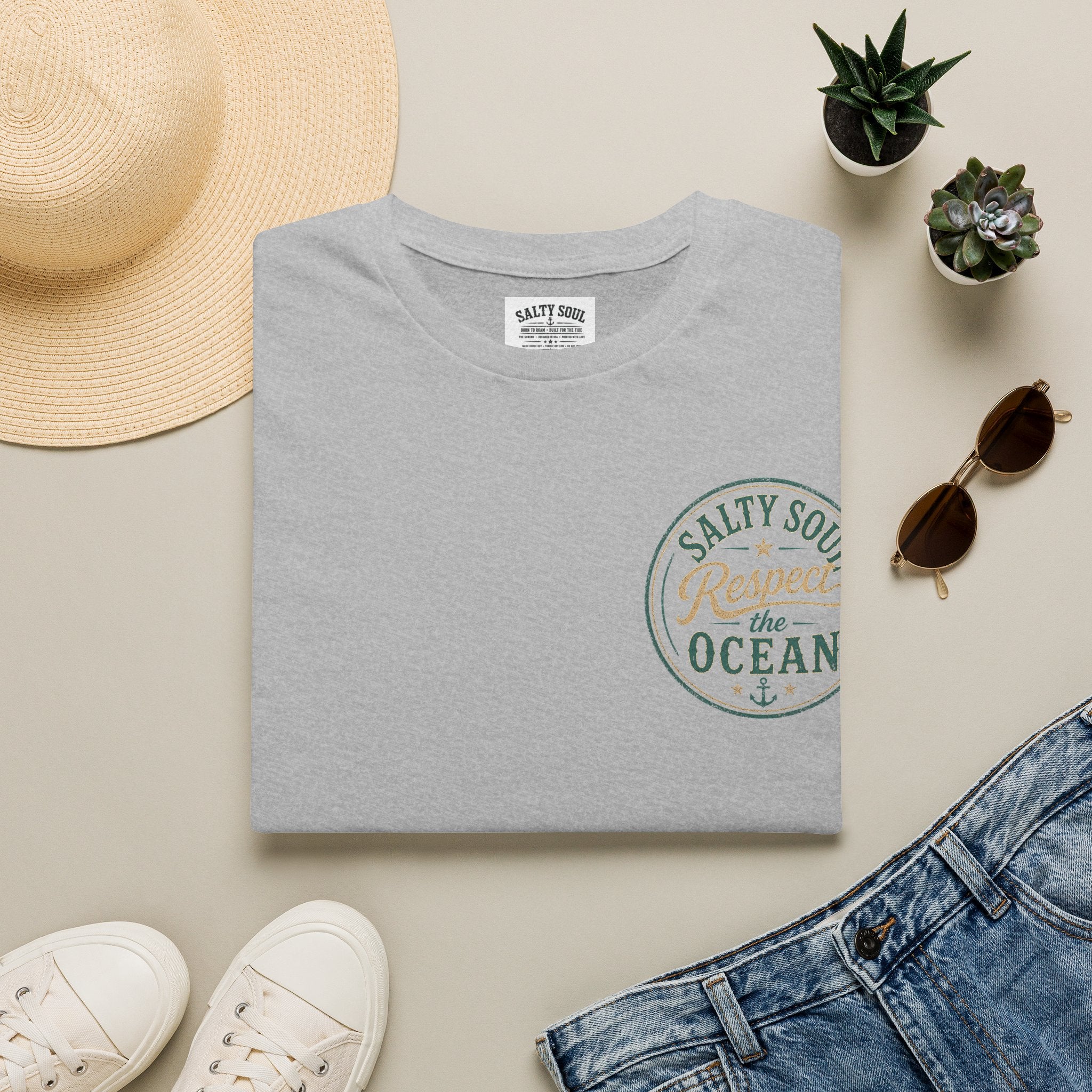 Respect the Ocean T-Shirt — Coastal Salty Soul Graphic Tee