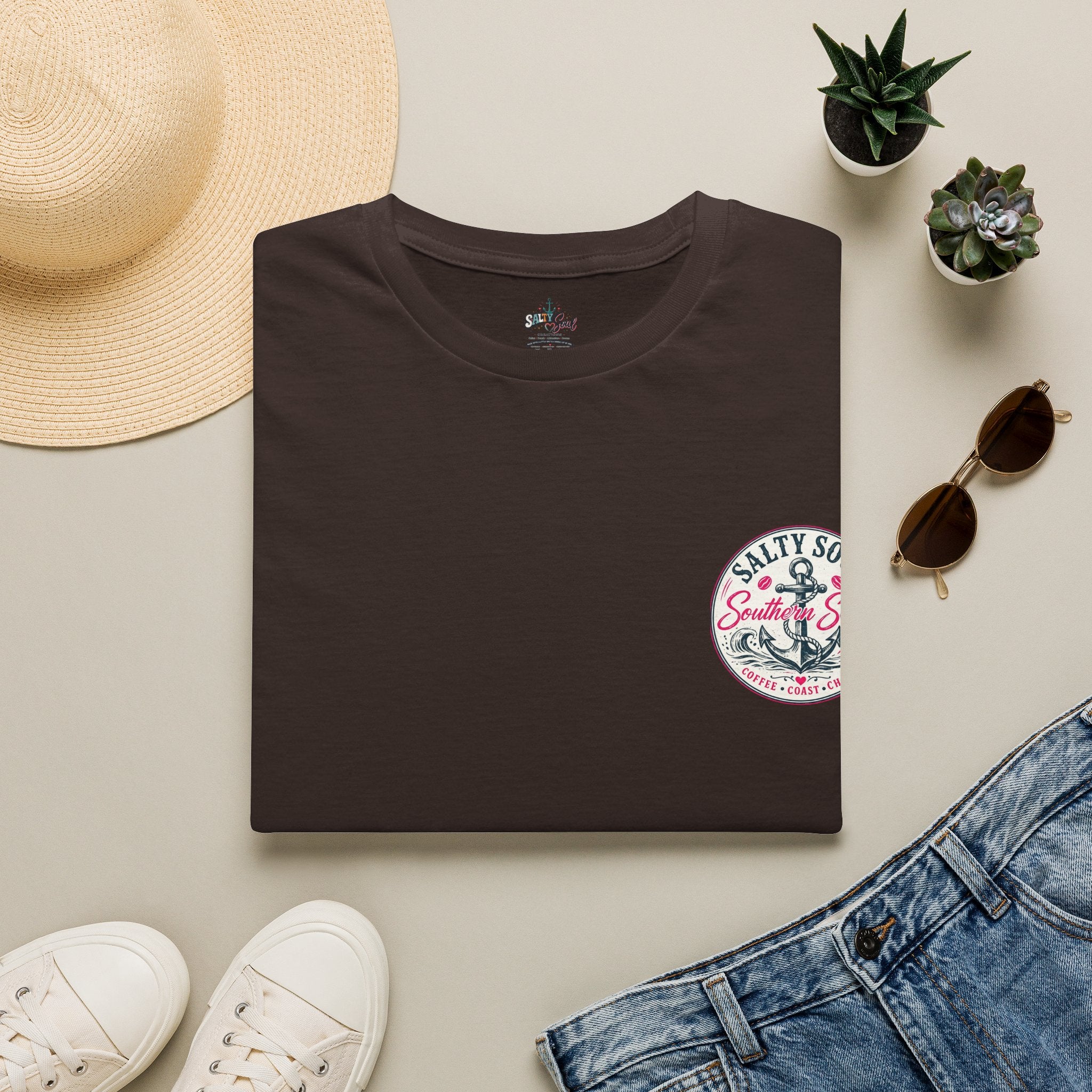 Beach Vibes T-Shirt — “Salty Soul” Anchor Graphic
