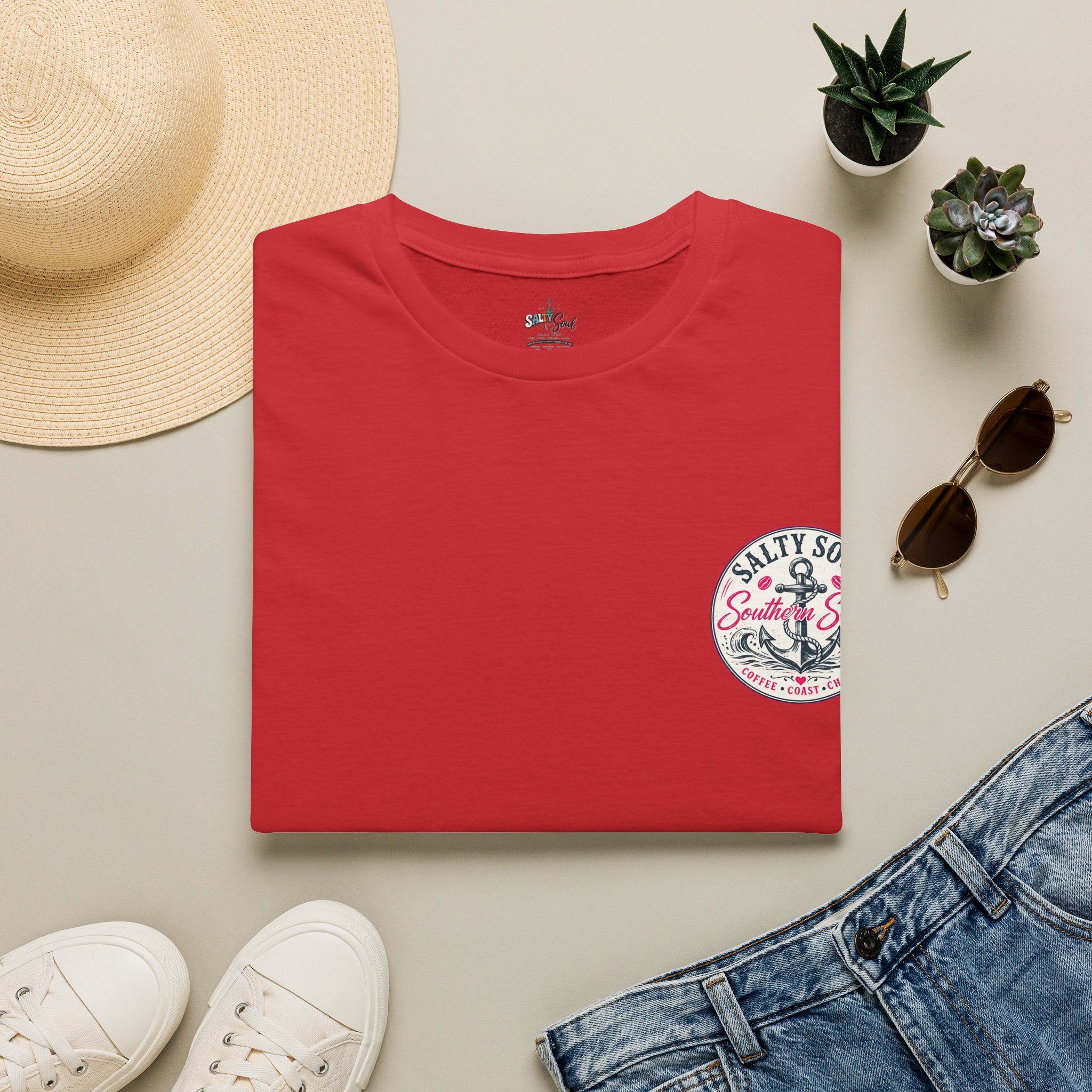 Beach Vibes T-Shirt — “Salty Soul” Anchor Graphic