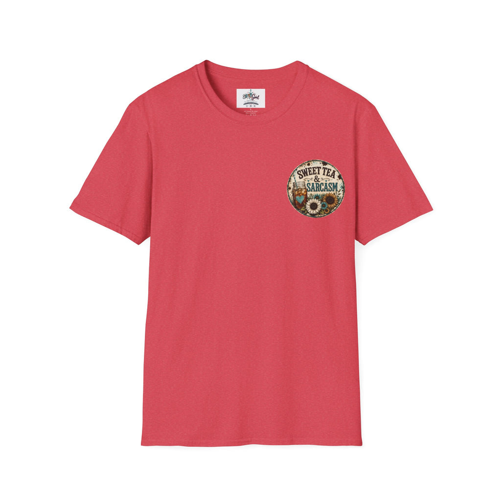 T-Shirt — “Sweet Tea & Sarcasm” Vintage Floral Pocket Graphic