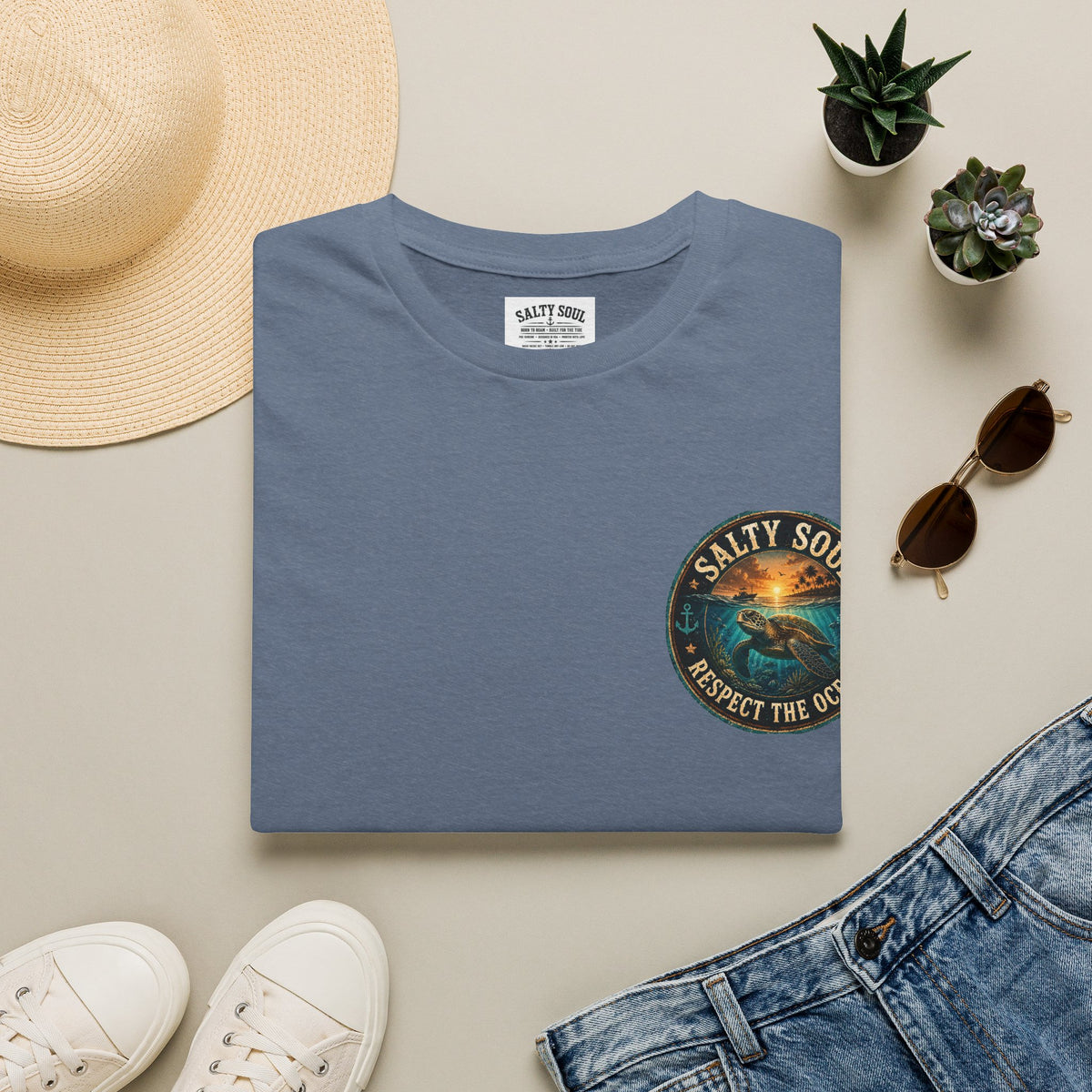 Salty Soul 'Respect the Ocean' Beach Graphic T-Shirt