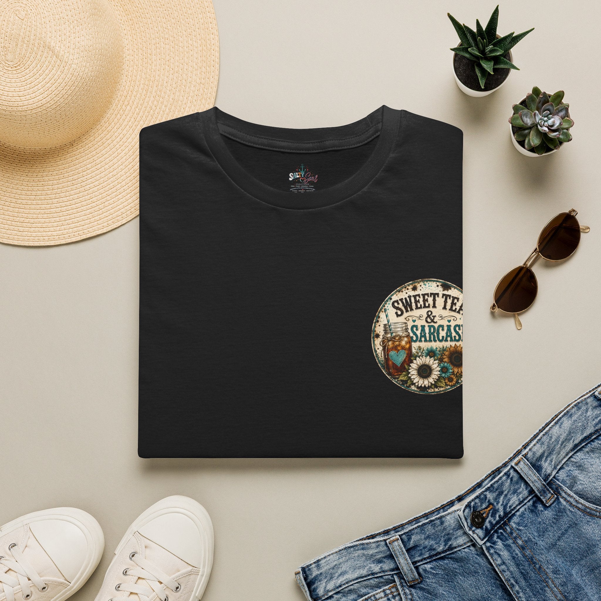 T-Shirt — Sweet Tea & Sarcasm Vintage Pocket Graphic