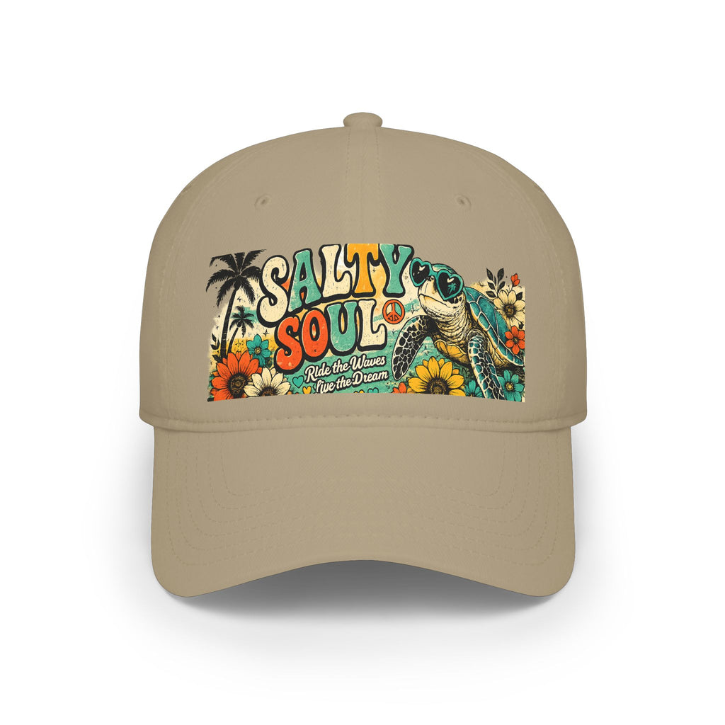 Salty Soul Turtle Baseball Cap – Retro Beach Vibe Sun Hat